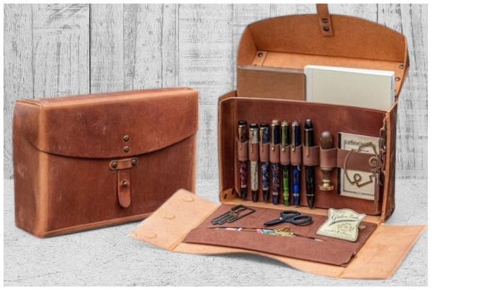 Mallette Galen Leather Co., série Writer's Medic Bag Tan Crazy Horse
