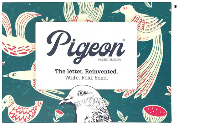 Papier à lettre/Enveloppe Pigeon, série Correspondance Fig & Feather (Paquet de 6)