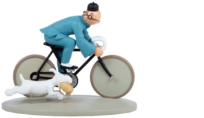 Figurine Tintin, série Décorations Tintin à bicyclette (Édition Spéciale)