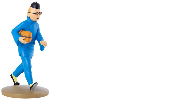 Figurine Tintin, série Décorations Tintin avec paquet Le Lotus Bleu