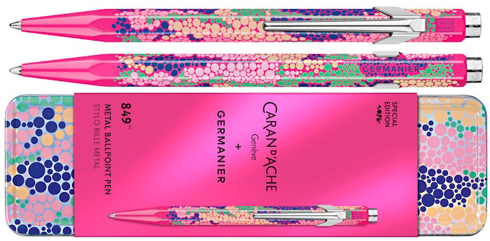 Stylo bille Caran d'Ache, série 849 Germanier Les Fulgureuses SE Rose fluo
