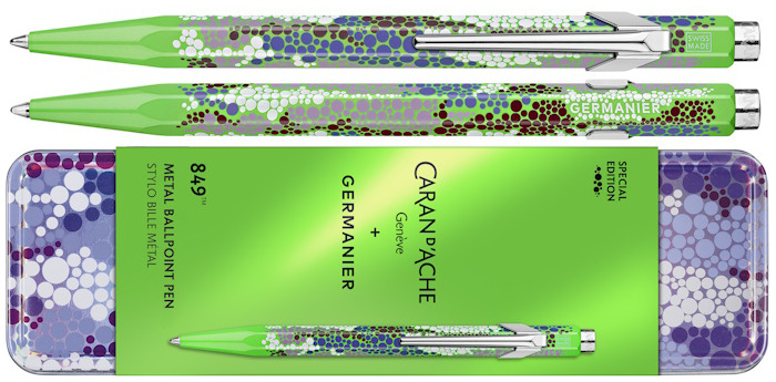 Stylo bille Caran d'Ache, série 849 Germanier Les Fulgureuses SE Vert fluo