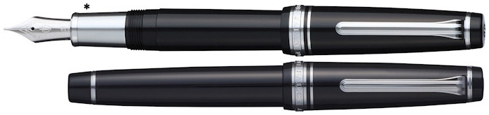 Stylo plume Sailor, série Pro Gear Argent Ginza LE Noir CT (Standard-Pointe 21kt-Grip mat)