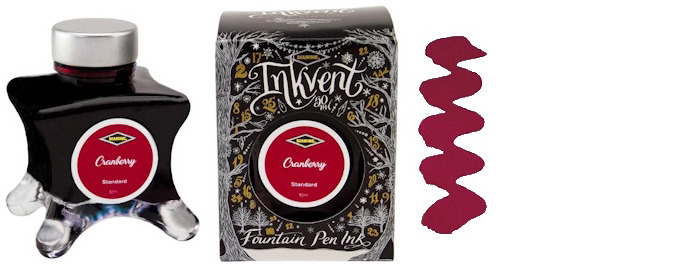 Bouteille d'encre Diamine, série Inkvent Black Edition Encre Cranberry (50ml)