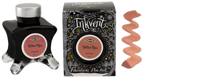 Bouteille d'encre Diamine, série Inkvent Black Edition Encre Wilted Rose (50ml)