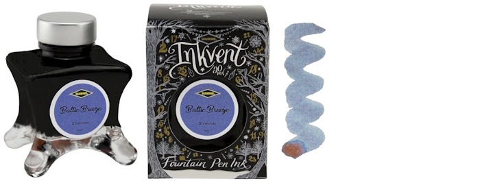 Bouteille d'encre Diamine, série Inkvent Black Edition Encre Baltic Breeze (50ml)