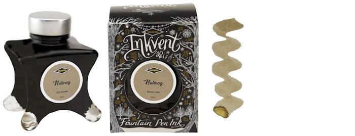 Bouteille d'encre Diamine, série Inkvent Black Edition Encre Nutmeg (50ml)