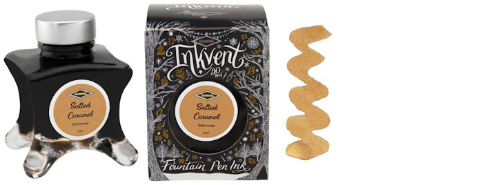 Bouteille d'encre Diamine, série Inkvent Black Edition Encre Salted Caramel (50ml)