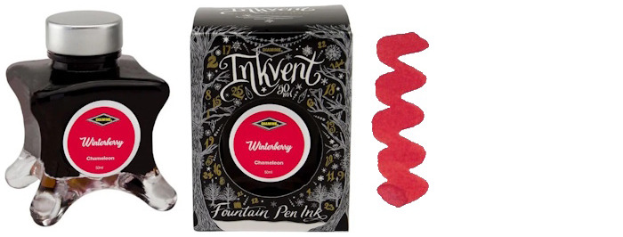 Bouteille d'encre Diamine, série Inkvent Black Edition Encre Winterberry (50ml)