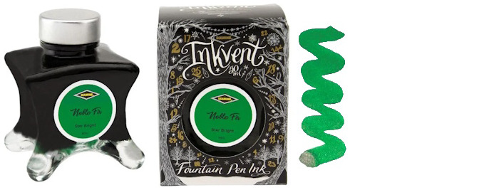 Bouteille d'encre Diamine, série Inkvent Black Edition Encre Noble Fir (50ml)