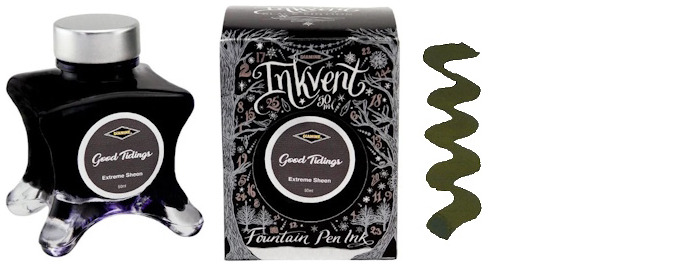 Bouteille d'encre Diamine, série Inkvent Black Edition Encre Good Tidings (50ml)