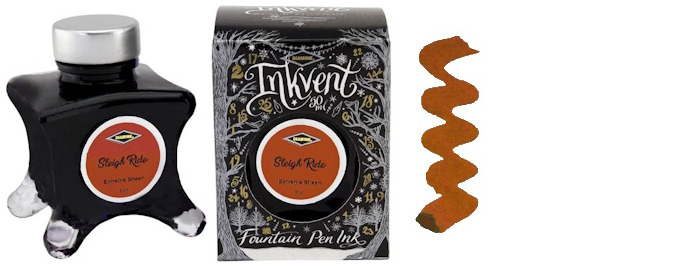 Bouteille d'encre Diamine, série Inkvent Black Edition Encre Sleigh Ride (50ml)