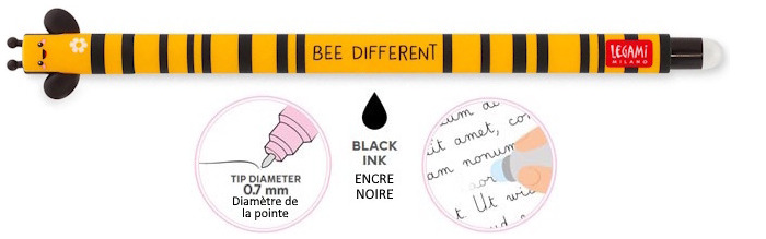 Legami gel pen, Erasable Gel Pen series Black ink (Bee)