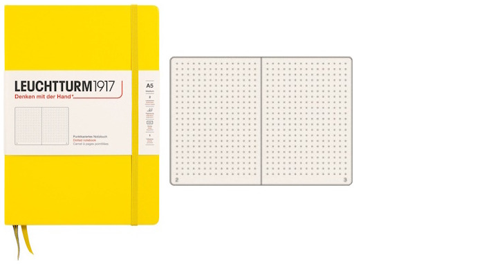 Leuchtturm1917 Notebook, Notebook Medium (A5) series Lemon (Dotted, 145mm x 210mm)