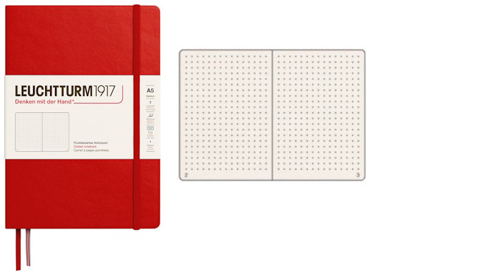 Leuchtturm1917 Notebook, Notebook Medium (A5) series Cherry (Dotted, 145mm x 210mm)