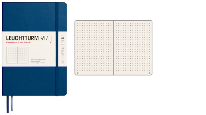 Leuchtturm1917 Notebook, Notebook Medium (A5) series Indigo blue (Dotted, 145mm x 210mm)