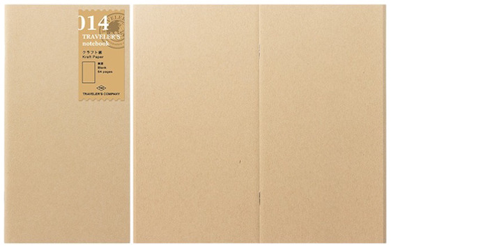 Recharge de carnet Traveler's Company, série Notebook Refill Brun pâle (Uni, 110mm x 210mm) 