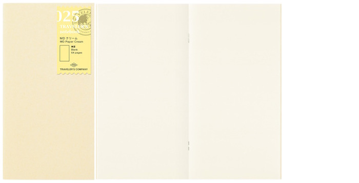 Recharge de carnet Traveler's Company, série Notebook Refill Crème (Uni, 110mm x 210mm)