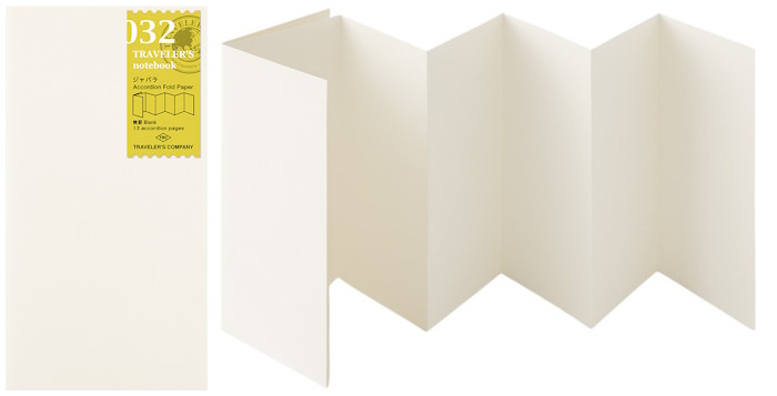 Papier plié en accordéon Traveler's Company, série Notebook Refill Crème (Uni)