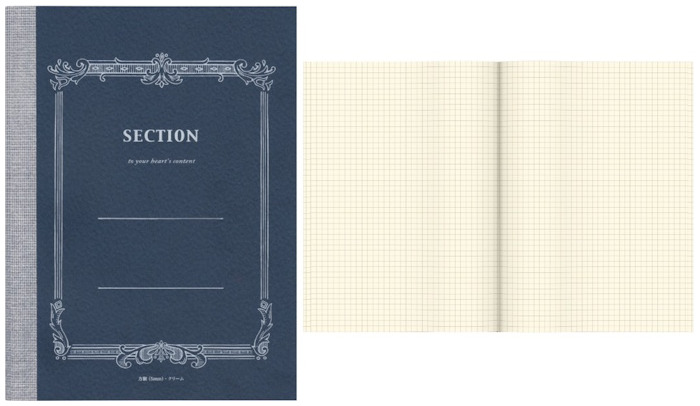 Carnet de notes (A5) Tsubame, série Notebook Bleu Section (Quadrillé - 32 feuilles)