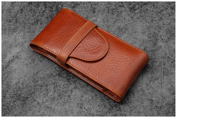 Galen Leather Co. Pen pouch, Legacy Collection Leather TwinFlip Pen Case (3) series Deep Cognac  