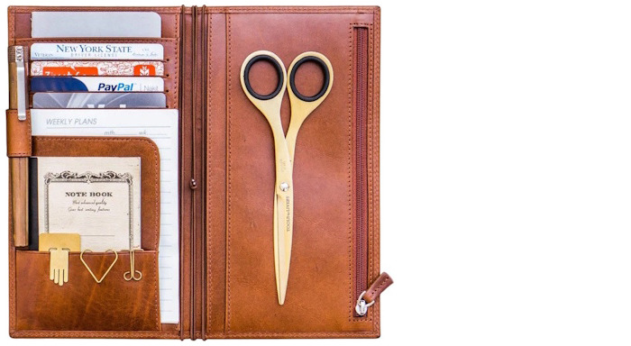 Étui Galen Leather Co., série Leather Wallet Insert for Traveler's Notebook - Format Régulier Brun