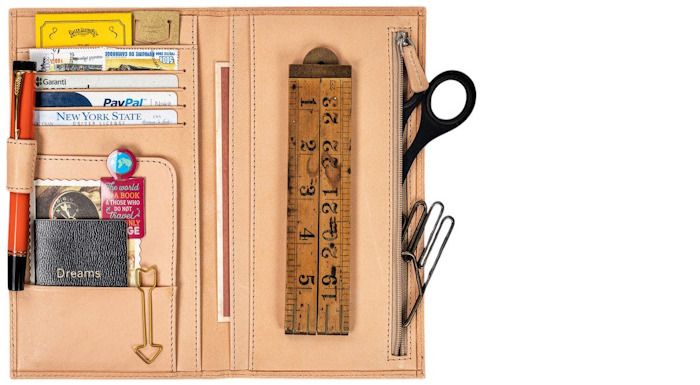 Galen Leather Co. Pouch, Leather Wallet Insert for Traveler's Notebook - Regular Size series Undyed