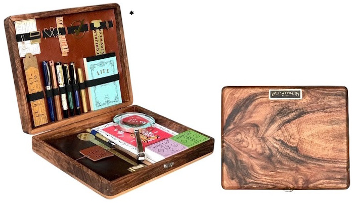 Coffret Galen Leather Co., série The Writing Box Bois de noyer