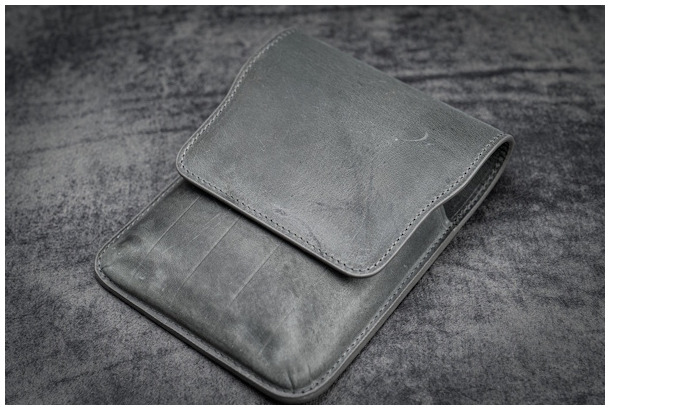 Étui pour stylo Galen Leather Co., série Leather Flap Pen Case (5) Fumée Crazy Horse