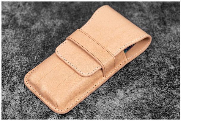 Étui pour stylo Galen Leather Co., série Leather Flap Pen Case (3) Non teint