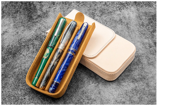 Étui pour stylo Galen Leather Co., série Leather Magnum Opus 3 Slots Non teint  
