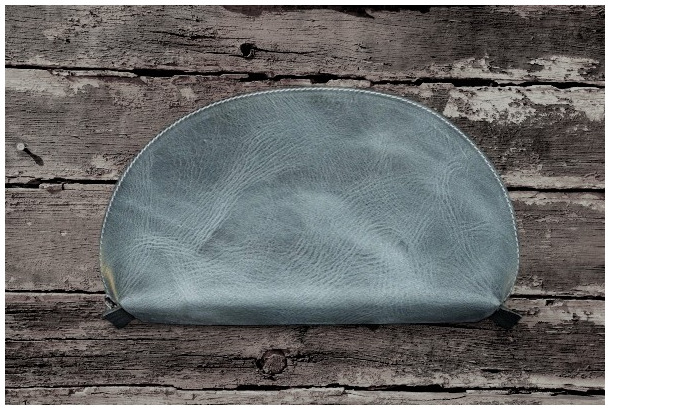 Étui Galen Leather Co., série Leather Lunar Makeup / Toiletry Bag Fumée Crazy Horse