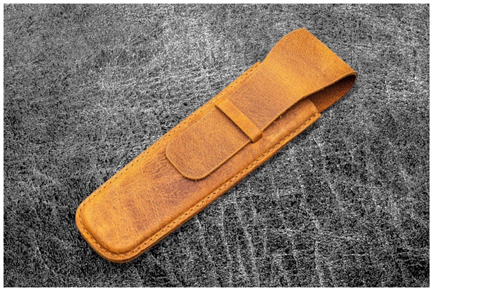 Étui pour stylo Galen Leather Co., série Vintage Slim Leather Single Pen Sleeve Brun Crazy Horse