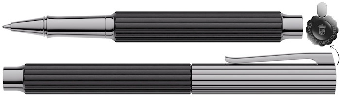 Stylo bille roulante Faber-Castell, Graf von, série Bloom Bois d'ébène