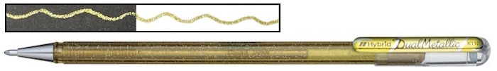Pentel Gel pen, Hybrid Dual Metallic series Gold ink