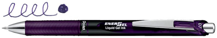 Pentel Retractable Gel pen, EnerGel series Bordeaux-Black Ink (Metal tip)