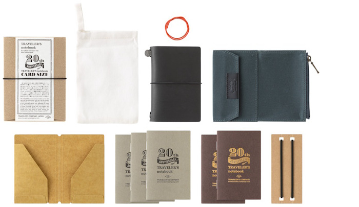 Traveler's Company Notebook card size set, 20th Anniversary Limited Edition series Black