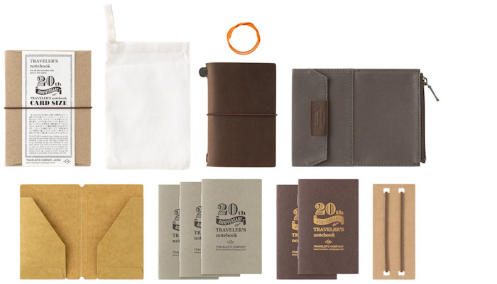 Traveler's Company Notebook card size set, 20th Anniversary Limited Edition series Brown
