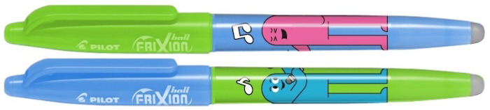 Stylos encre gel Pilot, s&eacute;rie Frixion Ball Friends Plaisir (Ensemble de 2 - Encre bleue - 0.7)