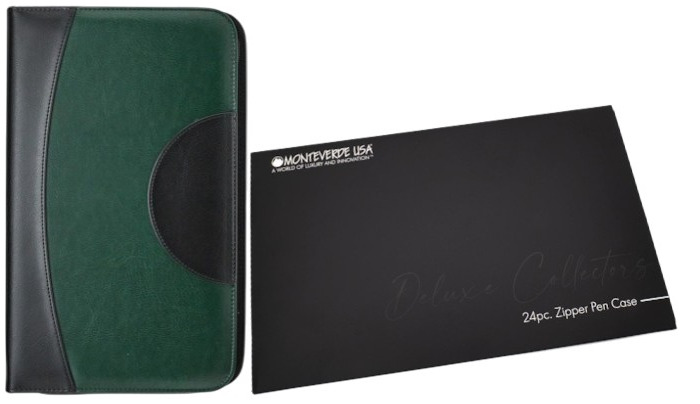 Monteverde Pen pouch, Deluxe Collectors series Green/Black (for 24 pens)