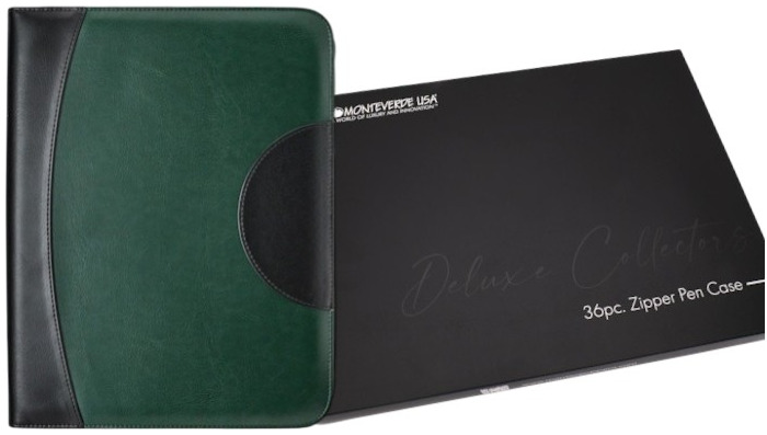 Monteverde Pen pouch, Deluxe Collectors series Green/Black (for 36 pens)