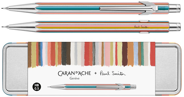 Caran d'Ache Mechanical pencil, 844 Paul Smith 5th Special Edition series Silver (0.5mm)
