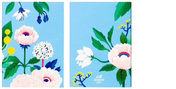 JooJoo Paper Notepad, Pocket Notepad series Blue floral  