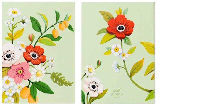 JooJoo Paper Notepad, Pocket Notepad series Green floral