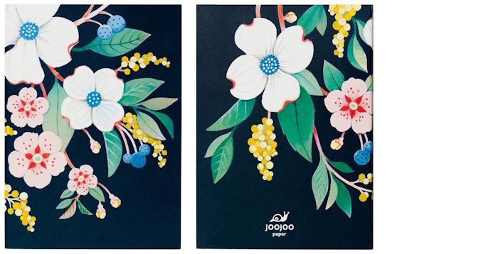 JooJoo Paper Notepad, Pocket Notepad series Navy floral