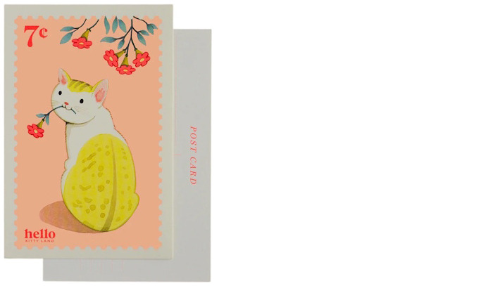 JooJoo Paper Postcard - Yellow kitty