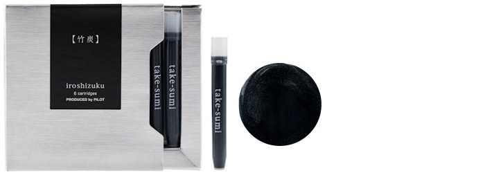 Cartouches d'encre Pilot, s&eacute;rie IC50 Iroshizuku Encre noire Take-Sumi (Bo&icirc;te de 6)
