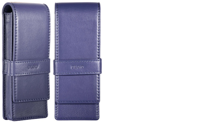 Étui pour stylo DiLoro, série Leather Pen Holder (Triple) Violet   