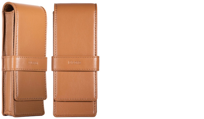 Étui pour stylo DiLoro, série Leather Pen Holder (Triple) Ocre