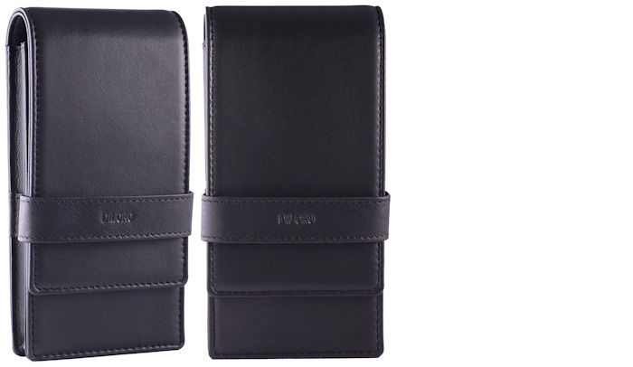 Étui pour stylo DiLoro, série Leather Pen Holder (Quadruple) Noir  